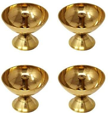 Zap Impex Traditionelle indische Messing-Öllampe – Akhand Deep Diya, handgefertigt (4)