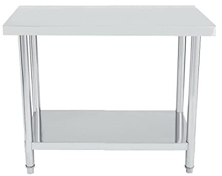 Bc-elec - WT120 Küche Arbeitstisch Verstellbare Füße Gastronomie Gastro Edelstahltisch Küchentisch 120x60cm Edelstahl