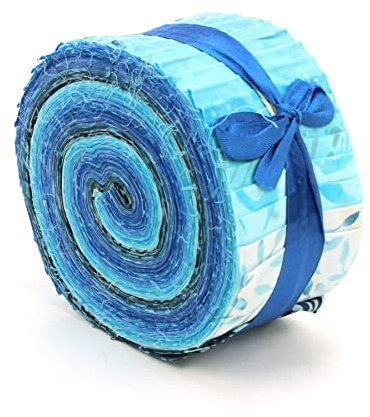 LoudElephant Rouleau de tissu en coton batik prédécoupé - Bleu