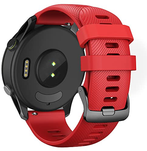 Feysentoe Armband Kompatibel für Garmin Forerunner 255 Estrazarmband Uhrenarmband(rot)