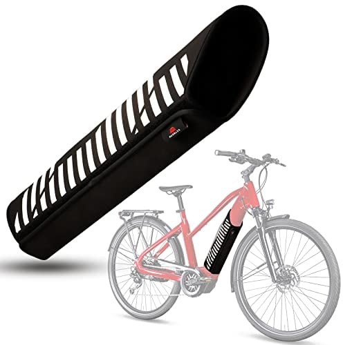 E-Bike Akku Schutzhülle Universal - Reflektierend Thermoschutz Passend für 32-37 Rahmenumfang aus Neopren Akkuschutz für Kälte Schmutz und Regenschutz Erhöht Laufzeit Rahmenakku