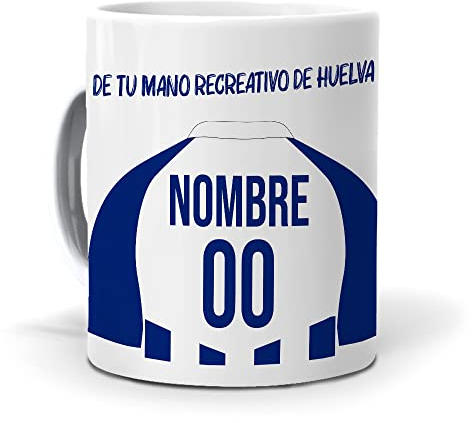 mundohuevo Taza Personalizada con Texto: De tu Mano recre. Regalo Original. Camiseta Personalizada Recreativo de Huelva. Haz, Regala Alegría.