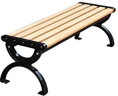 Outdoor Metall Park Bank Gusseisen Rahmen und Korrosionsschutz Holz Retro Veranda Bank mit Rückenlehne Armlehne für Terrasse Rasen Quadrat