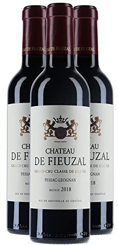 Château de Fieuzal DEMI-BOUTEILLE - Rouge 2018 - Pessac-Léognan - Vin Rouge de Bordeaux (3x37.5cl)