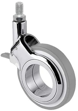 der ROLLENDE SHOP - Lenkrolle mit Feststeller und Gewindestift M10 75 mm Polyurethan Grey OLYM