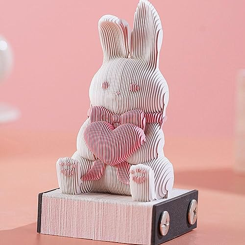 3D-Notizblock, niedliches Kaninchen-Papier, Skulptur, Bastelnotizen, Papier, abreißbar, um Häschen zu enthüllen, nicht klebriger Notizblock, Würfel, Notizkarten-Aufkleber zum Versenden von Notizen für
