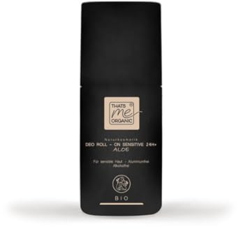 Thats me organic Bio Deo Roll-On Sensitive 24h (50ml) – Natürliches Deo ohne Aluminium und Alkohol – Sanft zur Haut dank Aloe Vera – Für alle Hauttypen – Vegan und Natrue Bio Zertifiziert