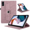 TEDTIKJT Tablette Coque pour Xiaomi Redmi Pad 10.61 2022 PU Cuir 360°Rotatif Multi-Angle Stand Flip Cover Arbre de Vie Rotating Étui Housse Protection Tablette Cover, Rose Gold