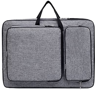 A3 Art Folder Portfolio Case Art Portable Canvas Bag Art Carry Case Artist Drawing Board Cover Backpack Tote Bag Waterproof Student Painting Sketch Pad Storage Bag for Palette Paints Brushes, grau,