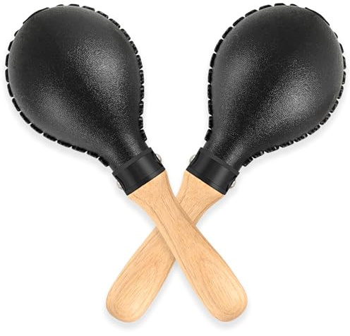 EASTROCK Maracas Hand Percussion Rattles Sand Hammer Instrument Black