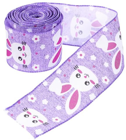 PATKAW Osterhasen-Sackleinenband Mit Draht 6 3 Cm 5 Yards Frühlingsband Zum Basteln Große Schleifen Osterkranz Geschenkverpackung Frühlingsdekoration