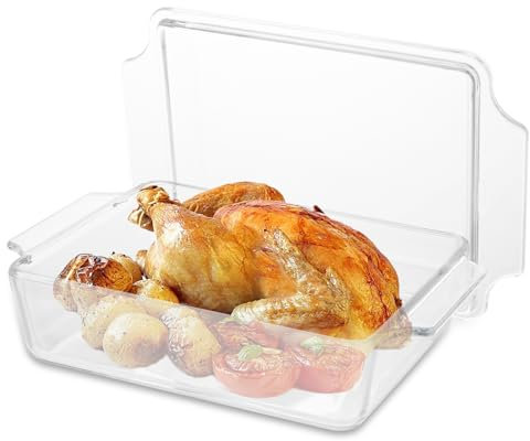 LDHHYH Plats à Four 1,5 l, Plat à Gratin en Verre Résistant à la Chaleur avec Couvercle et Poignées, Plats à Four Rectangulaire, Cocotte Transparente Idéale pour la Cuisson au Four