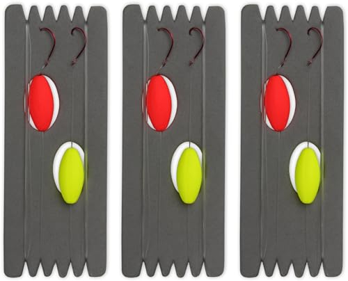 Storfisk fishing & more 6 Forellen-Vorfächer aus Fluorocarbon mit Aufwickler, Pilotkugel und Angelhaken, Typ:Oval