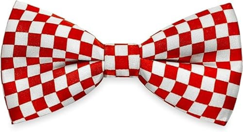 AUSUAYA Nœud papillon pour femme pour uniforme de femme ou fille, accessoire de cosplay d'anime et fête gothique d'Halloween GB-W-B1, Blanc à carreaux rouges, taille unique