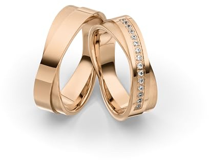 Kolibri Rings Eheringe Gold 333 15 Diamanten Verlobungsringe Trauringe Set Paarpreis - Gratis Gravur und Etui