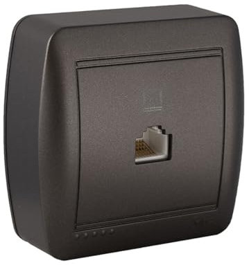 solera Prise de téléphone et ADSL Murale Graphite RJ45 - Marque EAN : 8423220263390