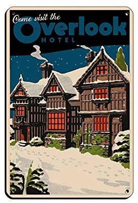 shgwehh Vintage Schilder, Metallschilder Come Visit The Overlook Hotel, Metall-Reise-Blechschilder, Wanddekoration für Café, Bar, Pub, Zuhause, 30 x 40 cm