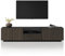 WHOUS Mobile Porta TV COSTE per Soggiorno con 4 Ante e 1 Cassetto, Mobile Tv in Stile Canneté per Salotto in Legno, 220,1x43x46 cm, Antracite Opaco e Legno Scuro