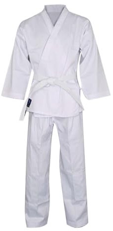 Abbigliamento da karate/arti marziali Ju Do Aikido Taekwondo uniforme da allenamento, set di abbigliamento giacca pantaloni uomo e donna vestiti invernali da uomo, bianco, L