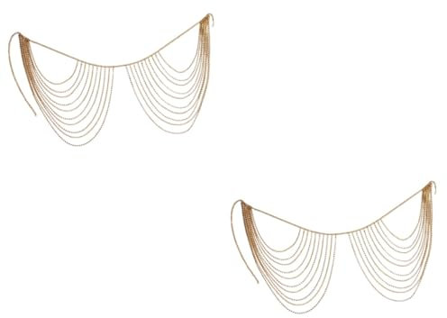 GALPADA 2st Strass Geometrische Taillenkette Gürtel Mit Strasskette Taillengürtel Hüftkette Mehrlagige Taillenkette Performance-hüftgurt Taillenschmuck Nachtclub Taillenkette Metall Golden
