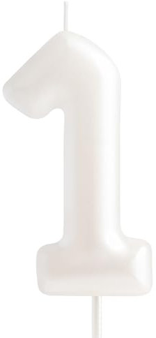 Hongplus Macaron Kerze Nummer 1, Geburtstagskerze – Weiß Happy First Birthday Cake Toppers für Mädchen Pastell Süße Geburtstag Party Dekorationen