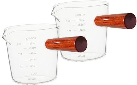 PHENOFICE 2 Pz Bicchiere Latte Gu tazzine da liquore espresso tazza di caffè espresso bicchiere graduato lattiera cappuccino misurino per la casa misurino per caffè espresso di legno