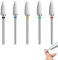 eModwey Set di Punte per Unghie in Ceramica Professionale, 3/32'' Forma di Mais, per Lucidatura Acrilico e Gel, Ideale per Manicure e Pedicure, Kit di 5 Pezzi per Tecnici e Appassionati di Nail Art