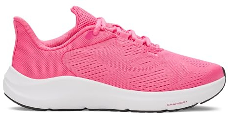 Under Armour Women's Charged Pursuit 4 Big Logo, Breathable and Lightweight Running Shoes, Durable Women's Trainers with Traction Sole,Super Pink / Super Pink / Fuchsia Dusk,5