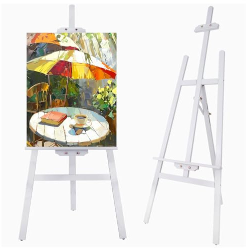 Falling in Art Staffelei-Ständer zum Malen, verstellbare Holzstaffeleien zum Bemalen von Leinwand bis zu 106,7 cm, faltbare Kunststaffelei zum Zeichnen, Hochzeitsschild und Poster, geeignet für Kinder