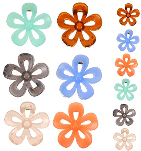 TOVINANNA 12piezas Pinzas De Flores Elegantes Cabello Fino y Grueso Accesorios Para Mujeres Antideslizantes