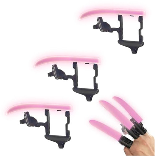 WUSJCOF 3 Stück ABS Tragbare Retractable Claws Kunststoff Spielzeug Gelenkfinger Fidget Toys Einziehbare Wolfskrallen Mechanische Spielzeug Glühen in der Nacht Fluoreszierendes Rosa