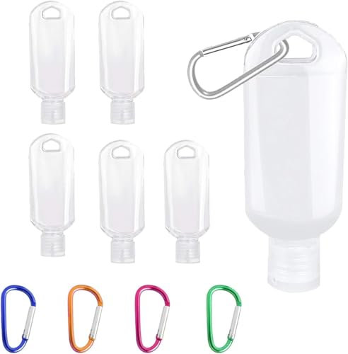 YGHSZ 5pc Refillable Travel Bottles, 50ml Leakproof Squeeze Bottles with Clips for Outdoor, Business Trip Leakproof Travel Bottles for Hand Sanitizers,Disinfectant Alcohol,Liquids,Toiletries