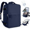 SZLX Vacuum Backpack Carry-on Luggage Women, Airbag Backpack with Vacuum System for Travel, Ryanair Travel Ruscksack Cabin Size with Pump Waterproof Men's Vacuum Suitcase Navy Blue