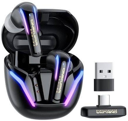 2.4G Wireless Gaming Earbuds with ENC Mic, 20ms Low-Latency for PS5/4, Meta Quest 3/3S/2, 2.4GHz Bluetooth Dual-Mode Headphones for Phone, Pad, Laptop, Steam Deck, Switch, PC, VR(with USB-C Dongle)