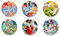 Excelsa Kimono Set 6 Piattini in Porcellana per Aperitivo e Dessert, Design Giapponese Decorativo