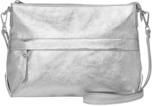 Caspar lässige Umhängetasche Echt Leder Crossbody Bag mittelgroße Damen Handtasche mit viel Stauraum - CLASSIC LINE - Modell No.833 - Made in Italy