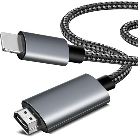 APKLVSR Cavo HDMI per TV 2M, cavo Lightning HDMI 1080P Digital AV Adattatore Plug & Play, compatibile con iPhone 14/13/12/11/XS/XR/X/8/7/6 e iPad per il collegamento a TV/proiettore/monitor