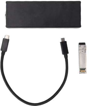 OVAQUIXI 10G Ethernet Adapter, Aluminiumlegierung USB4 Netzwerkkarte 10Gbps SFP Optische Schnittstelle Plug and Play