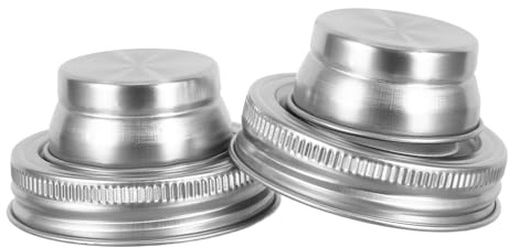 DIYEAH 2 Stück Edelstahl Mason Jar Deckel Shaker Gewürzstreuer Multifunktion für Gläser Cocktail Shaker Gewürzdosen Mehlsieb Langlebig und Praktisch für Küche und Bar