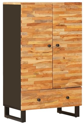 vidaXL Aufbewahrung Highboard Braun 60 x 33 x 100 cm Massivholz Mango, Hochbord aus Mango-Holz, rechteckige Aufbewahrung, stylischer Schrank, robuste Regale für Wohnzimmer, Organizer für drinnen