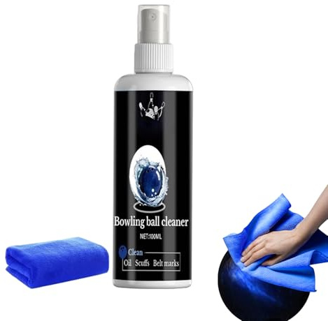 Bowling Ball Cleaning Kit - Polishing & Cleaning Spray 100ml with Microfiber Towel for Ball Restoration | Basic Accessory Set for Gym, League, Home - Men, Women,