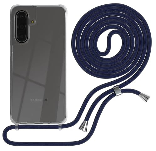 EAZY CASE Handykette kompatibel mit Galaxy A17 Handyhülle mit Umhängeband, Handykordel mit Schutzhülle, Silikonhülle, Hülle mit Band, Stylische Kette für Smartphones, Navy Blau