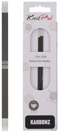 KnitPro Karbonz Double Pointed Needles 8 (20cm) | 1.50 mm