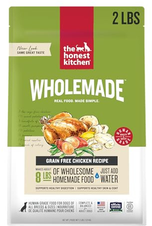 The Honest Kitchen Human Grade Wholemade™ Dehydrated Dog Food, Grain Free Chicken Dog Food, 2 lb Bag