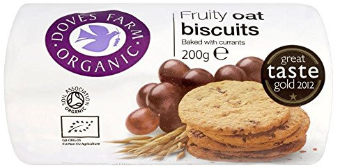 Doves Farm Organic Fruity Oat Biscuits (200g) - Pack of 6