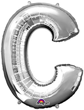 Anagram 32950 Letter C Silver Foil Balloon, 34,