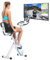 skandika Foldaway X-1000 PLUS Fitnessbike Heimtrainer X-Bike mit Handpuls-Sensoren, Bluetooth Computer, Tablet-Halterung, Rückenlehne (weiß/blau)