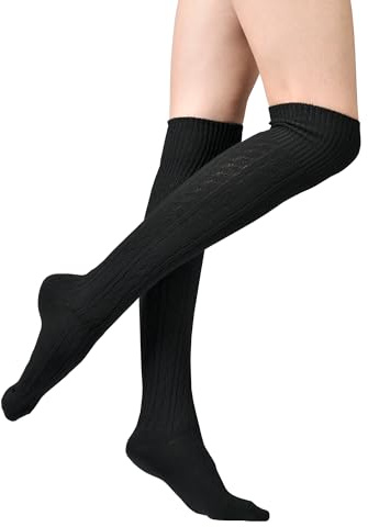 Vincent Creation Stiefel Kniestrümpfe mit Umschlag, Zopfmuster, Grobstrick, 1 Paar, Gr.: One Size