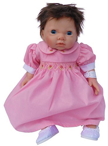 FRILLY LILY HAND SMOCKED PINK DRESS FOR 14-18 INCH 35-40 CM DOLLS AND BEARS (DOLL NOT INCLUDED) FITS DOLLS SUCH AS STANDARD BABY BORN,AMERICAN GIRL DOLL,MY LONDON GIRL,AND HANNAH BY GOTZ