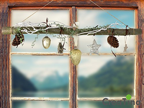DEKO AST AUS BUCHENHOLZ von CreaTina HERBSTLICH/WINTERLICH IN GOLD Circa 118 cm lang ist dieser Ast perfekt als Fensterdekoration oder Raumdekoration